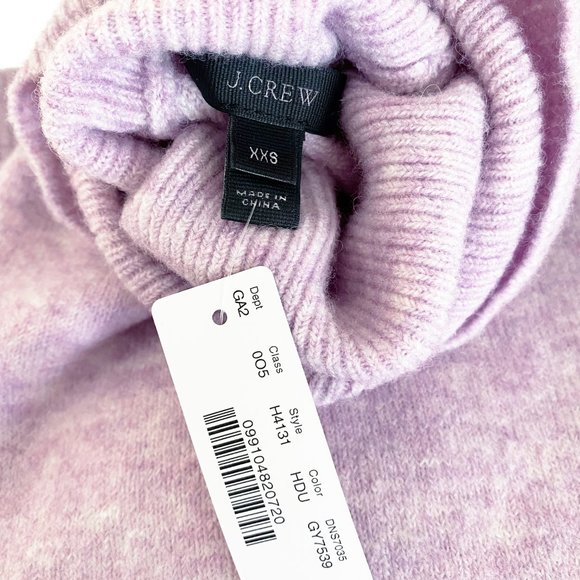 🔥NWT J.Crew Cropped Turtleneck Sweater Super Soft Yarn | Lilac | XS / XXS - Picture 3 of 4